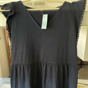 Loft Tiered Navy Dress size L petite